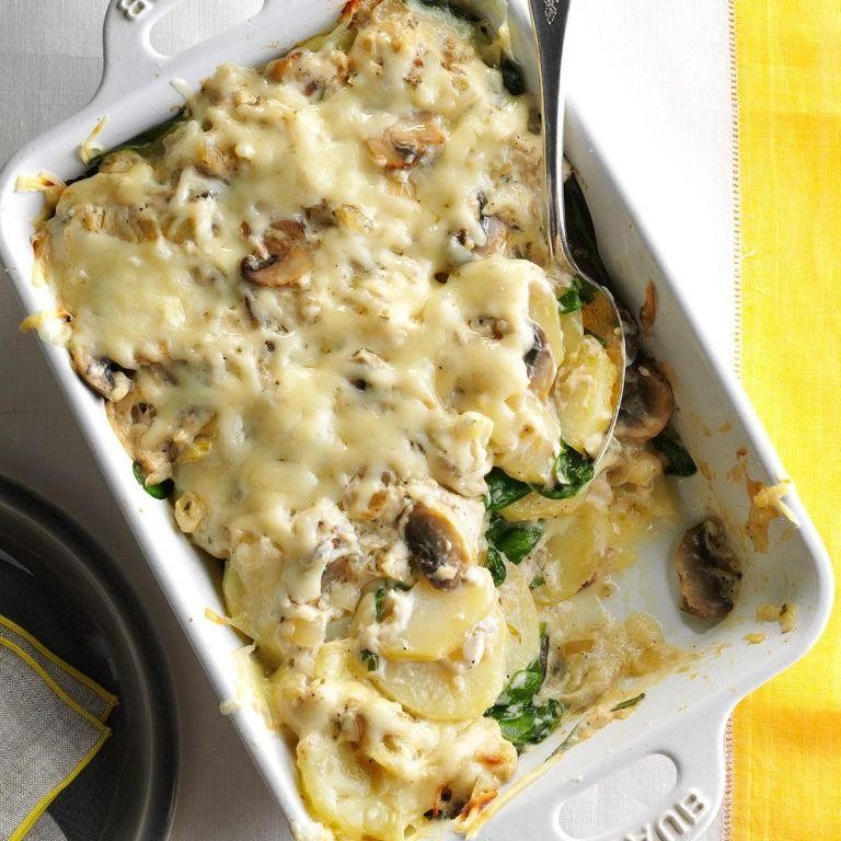 Scalloped Potatoes with Mushrooms and Swiss Cheese