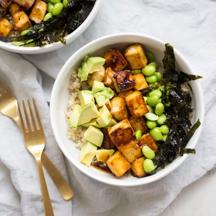 Sesame Ginger Tofu Sushi Bowl