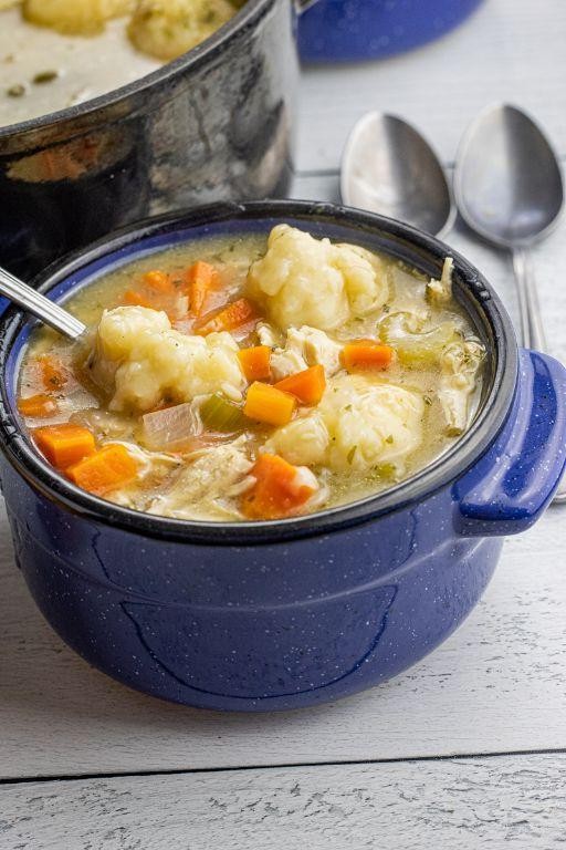 Shredded Chicken and Dumpling Soup