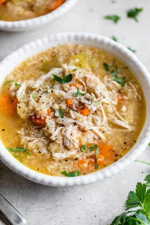 Shredded Chicken and Quinoa Soup