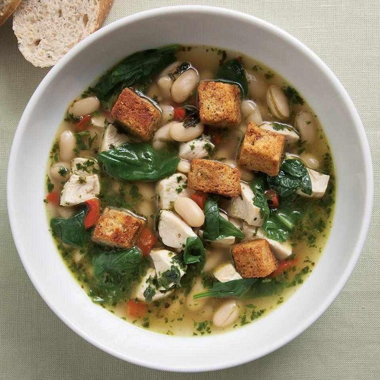 Shredded Chicken and Spinach Soup