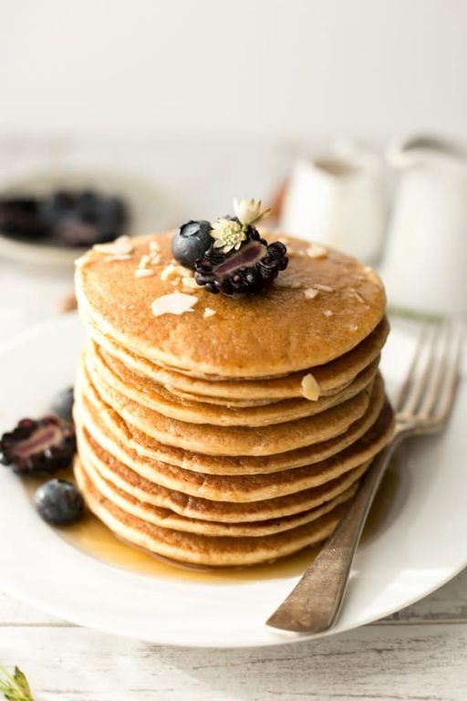 Silken Tofu Pancakes with Maple Syrup