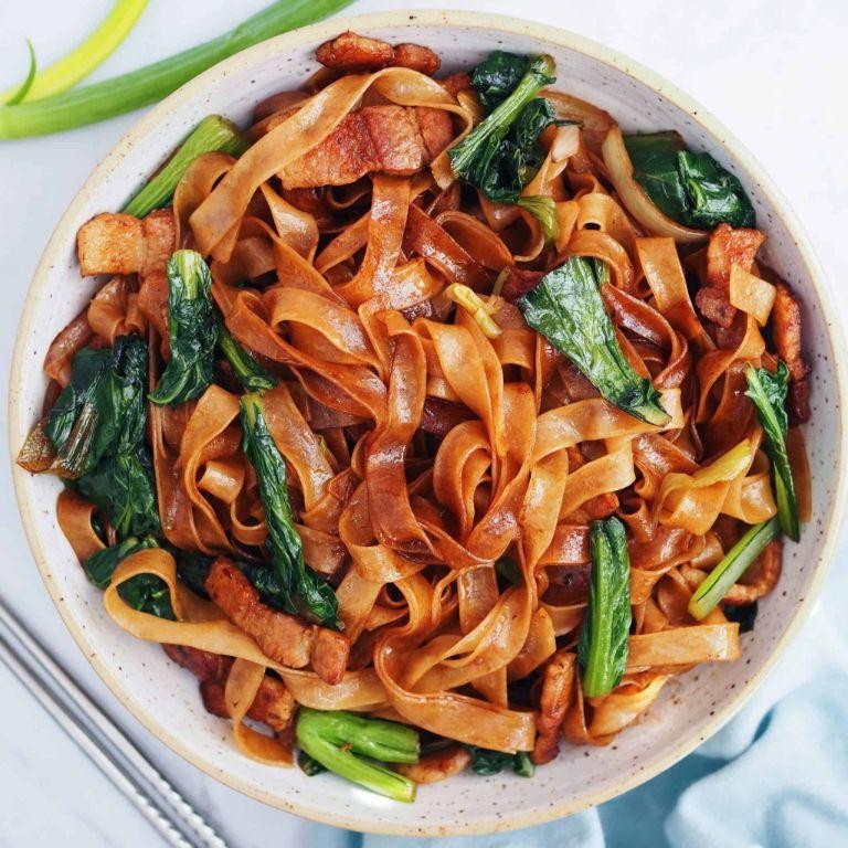 Singapore-Style Noodles with Crispy Pork Belly