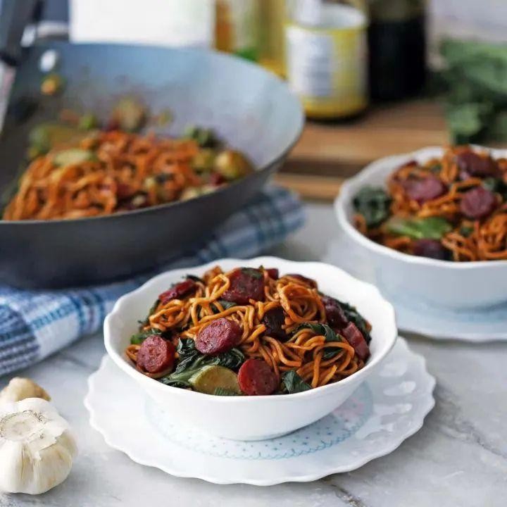 Singapore-Style Noodles with Lap Cheong (Chinese Sausage)