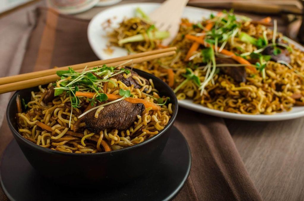 Singapore-Style Noodles with Roast Duck