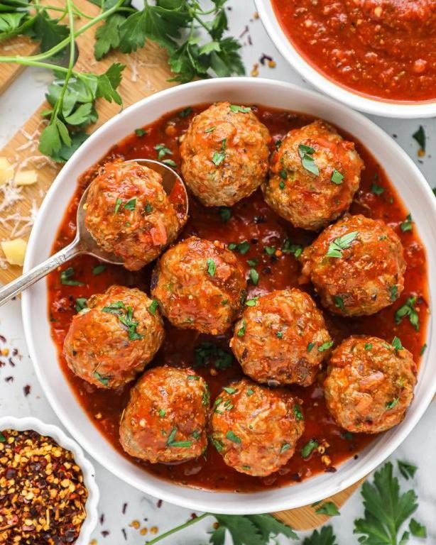 Skinless Turkey Meatballs with Marinara