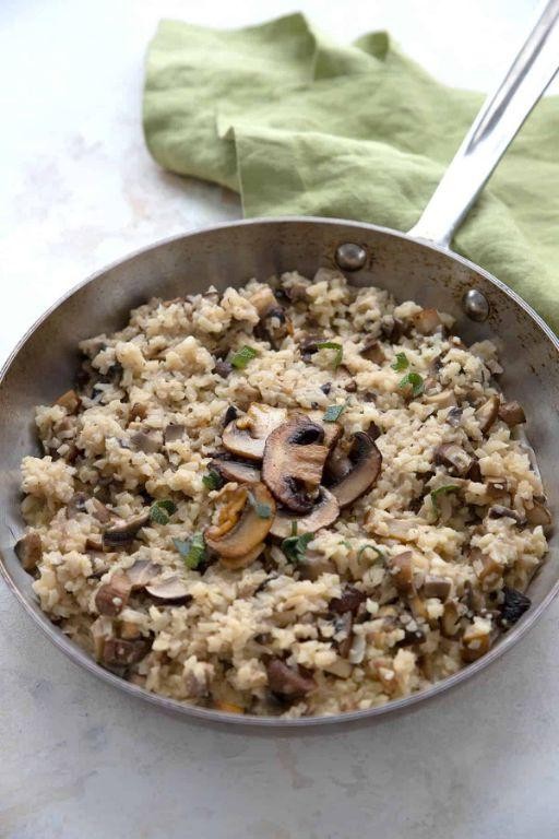 Slow Cooker Cauliflower and Mushroom Risotto