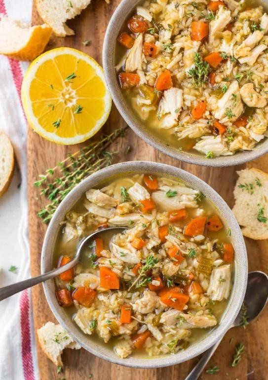 Slow Cooker Chicken and Brown Rice Soup