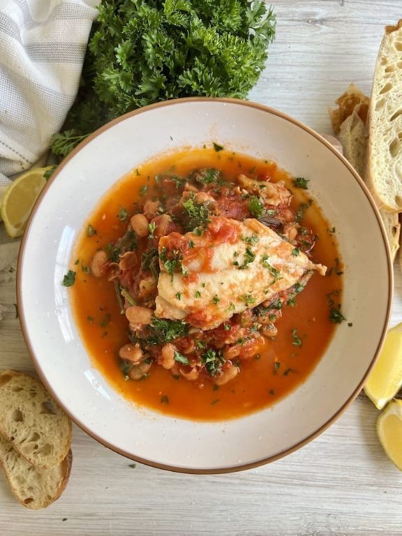 Slow Cooker Creamy Tuscan Fish Stew
