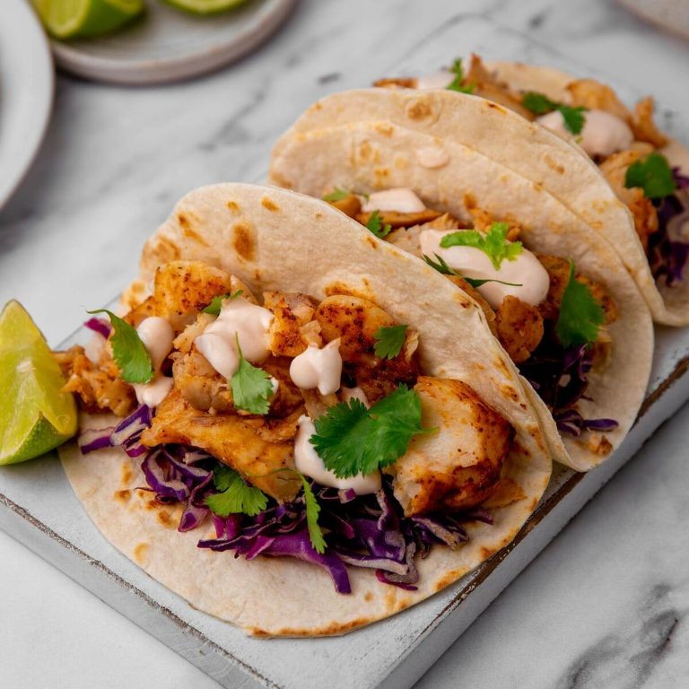 Slow Cooker Fish Tacos with Lime Crema