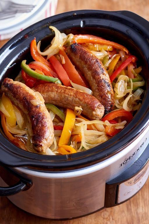 Slow Cooker Kielbasa with Peppers and Onions