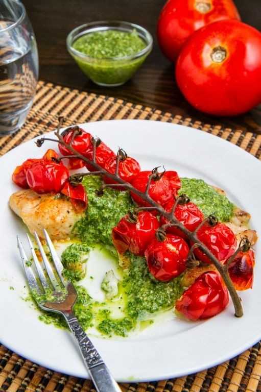 Slow Cooker Pesto Parmesan Crusted Tilapia