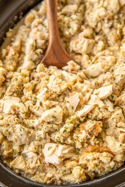Slow-Cooker Chicken and Dressing Casserole