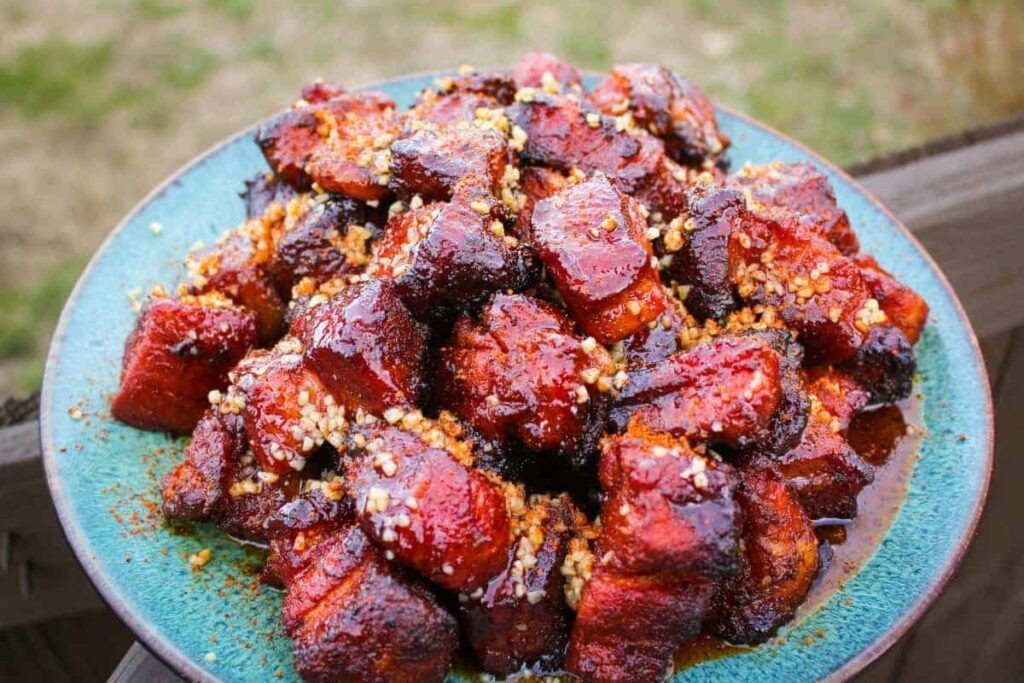 Smoked Pork Belly with Garlic Herb Butter