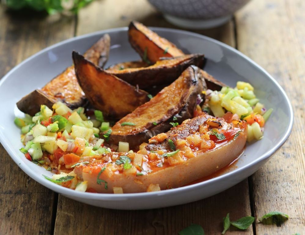 Smoked Pork Belly with Pineapple Salsa