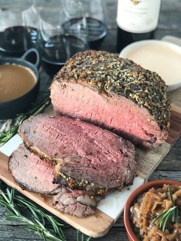 Smoked Ribeye Roast with Rosemary Butter