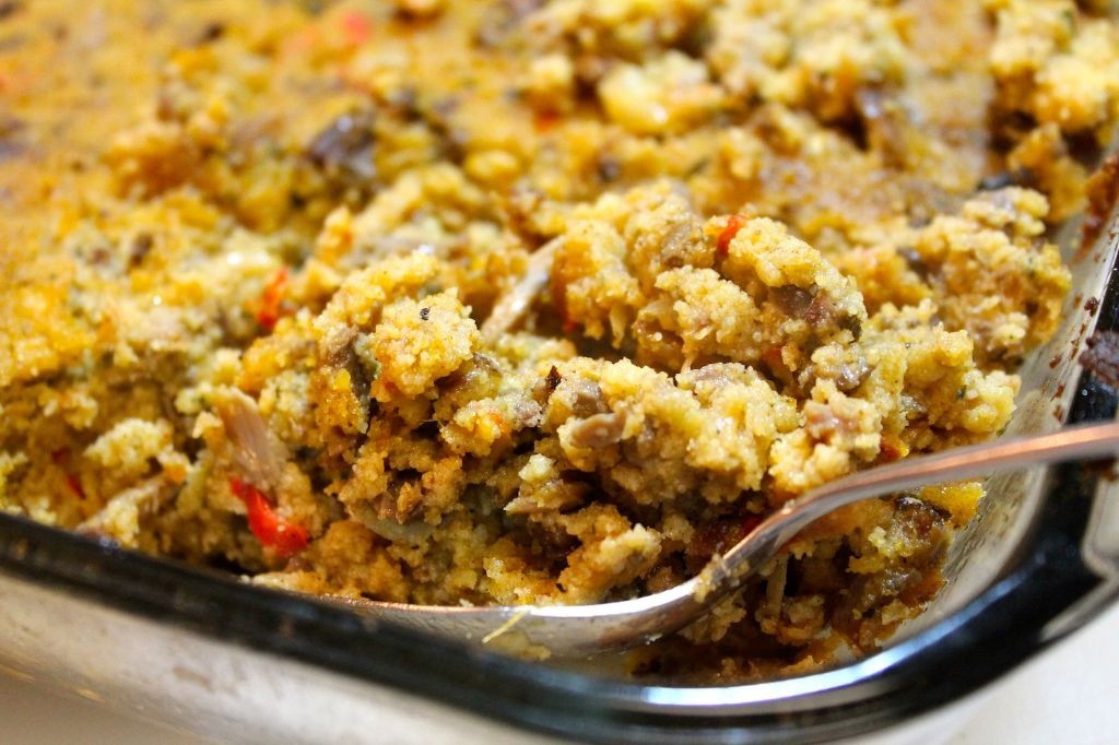 Smoked Turkey and Cornbread Dressing