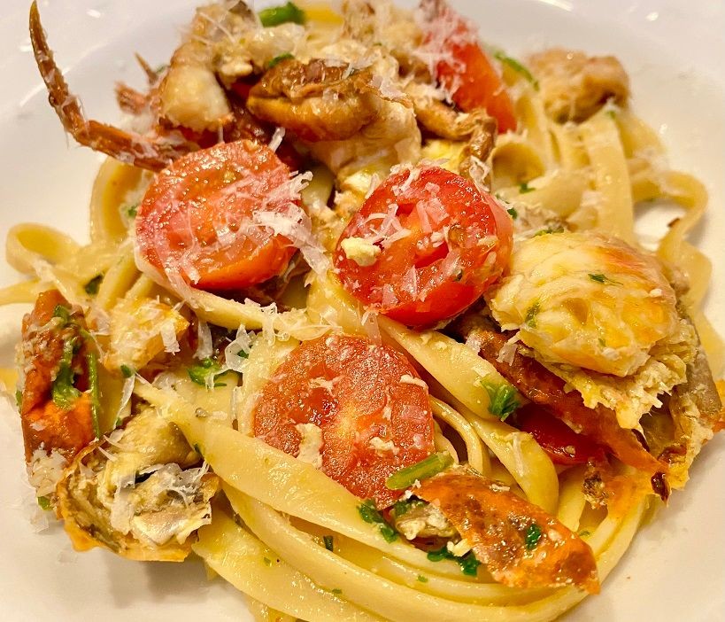 Soft Shell Crab Pasta with Garlic and Chili