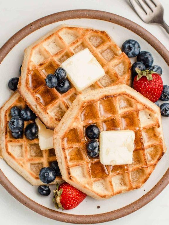 Sourdough Waffles with Berries