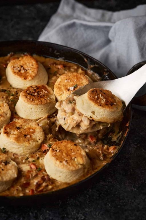 Southern-Style Chicken Pot Pie with Buttery Biscuits