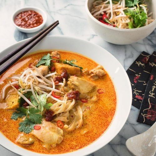Spam Laksa with Coconut Broth