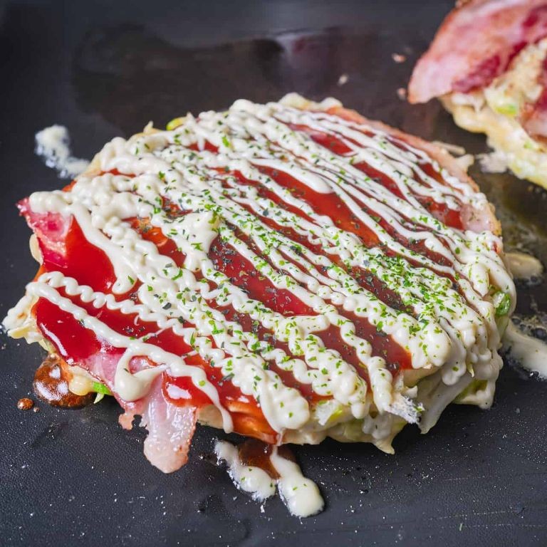 Spam Okonomiyaki with Kewpie Mayo