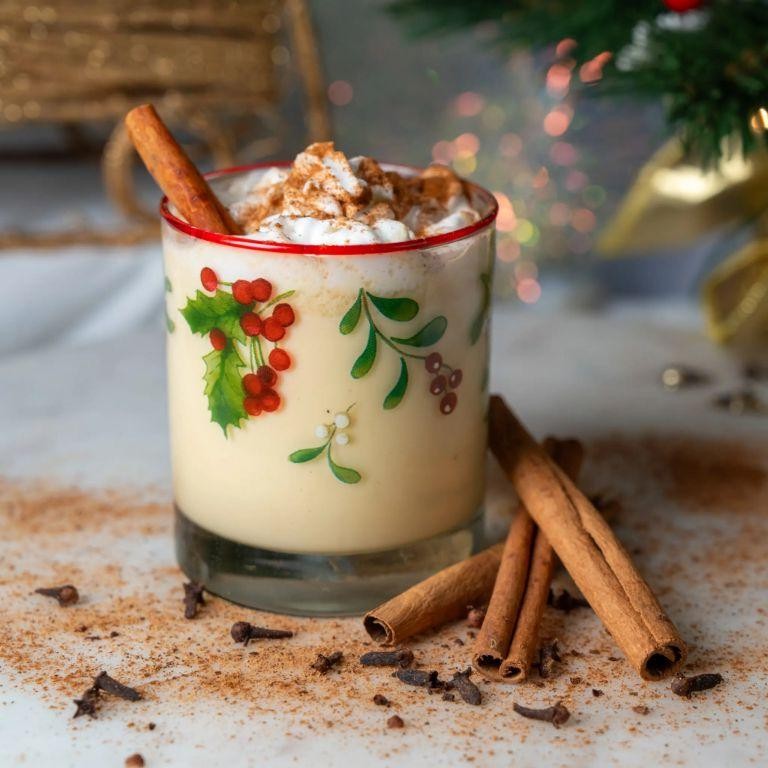 Spiced Rum Eggnog Cocktail