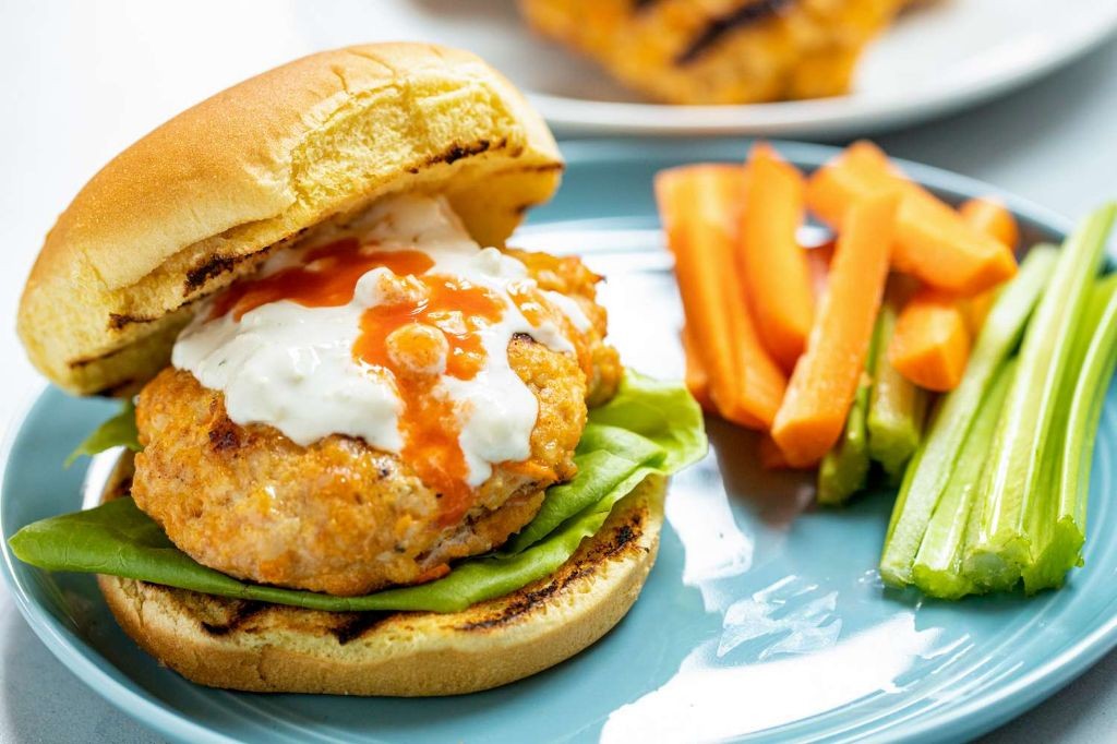 Spicy Buffalo Chicken Grilled Burgers