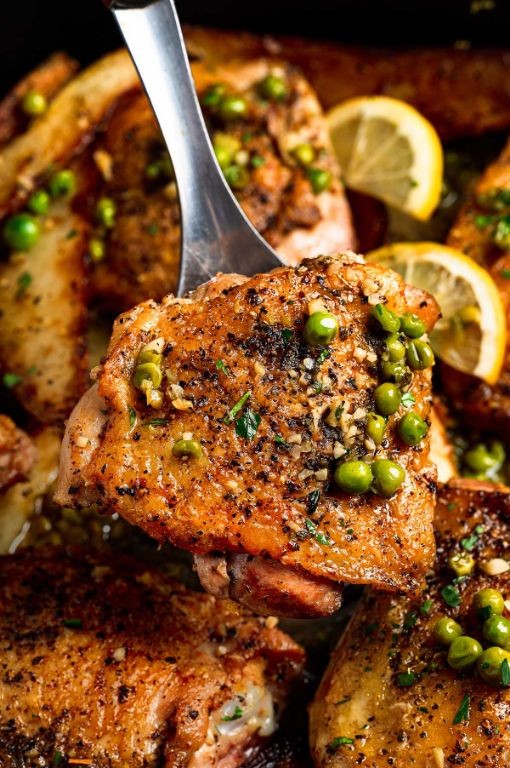 Spicy Chicken Vesuvio with Red Pepper Flakes