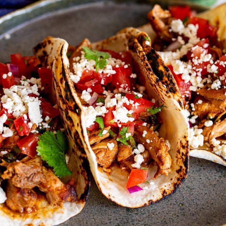 Spicy Chicken and Onion Tacos