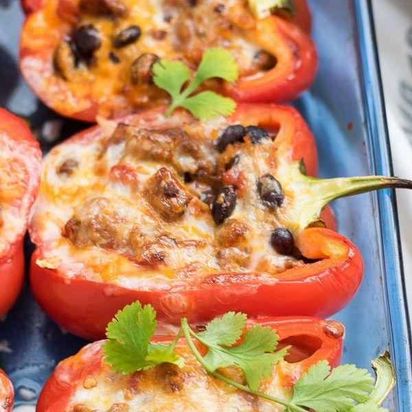 Spicy Chorizo Stuffed Peppers