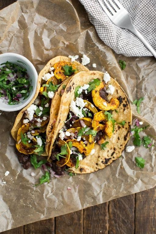 Spicy Delicata Squash Tacos