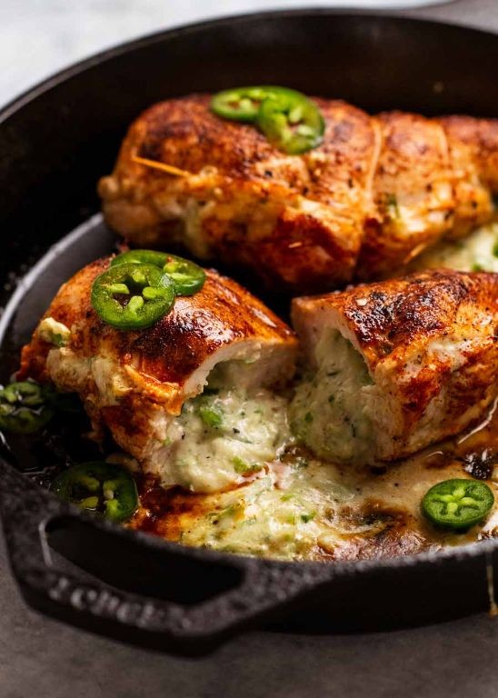 Spicy Jalapeño Broccoli Stuffed Chicken Breast