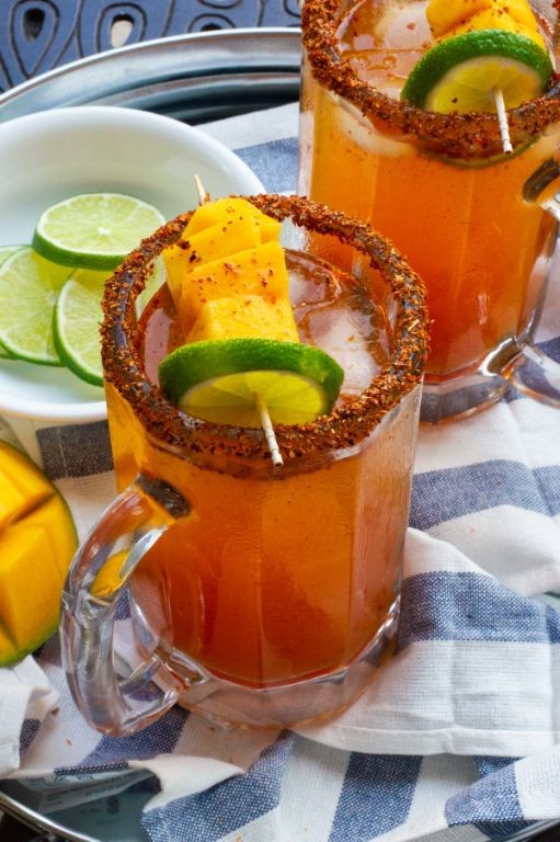 Spicy Michelada with Mango Puree
