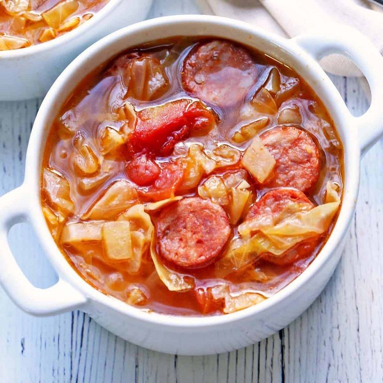 Spicy Napa Cabbage and Sausage Soup