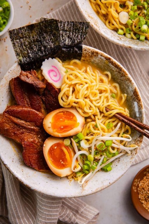 Spicy Pork Belly Rice Ramen with Soft Egg