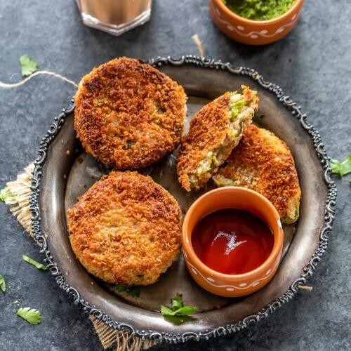 Spicy Potato and Peas Veg Cutlets
