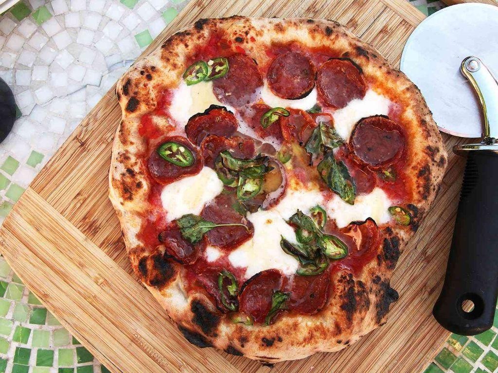 Spicy Salami and Chili Flakes Neapolitan Pizza