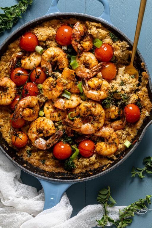 Spicy Shrimp and Kale Skillet
