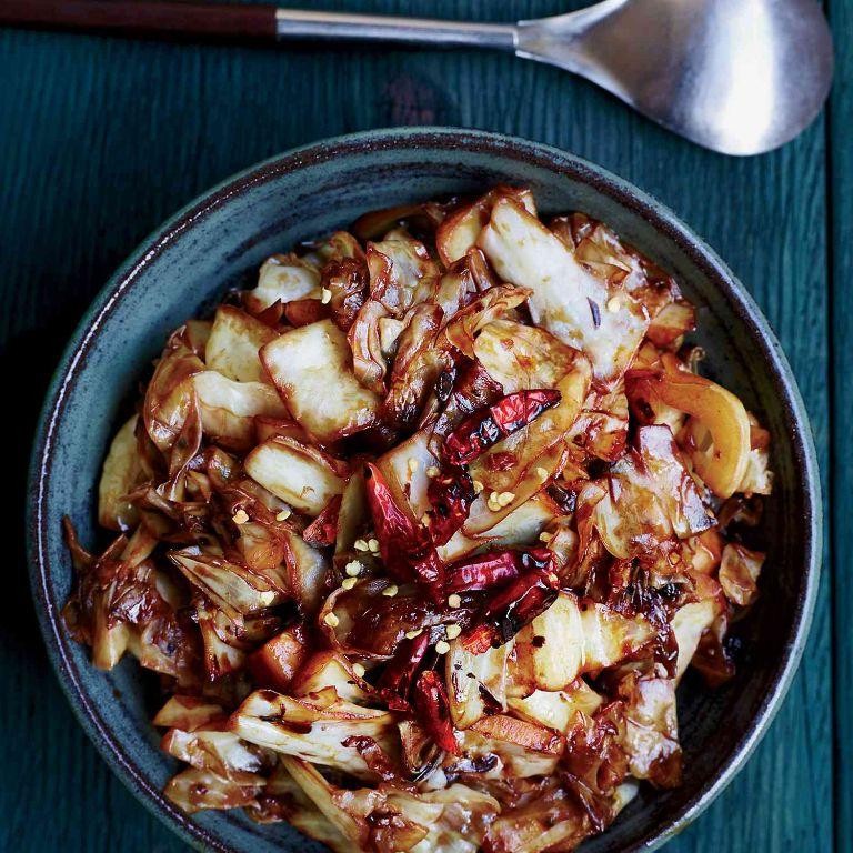 Spicy Sichuan Cabbage Stir-Fry