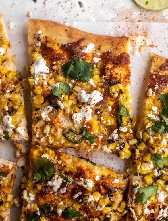 Spicy Tinga Chicken Pizza with Cotija Cheese