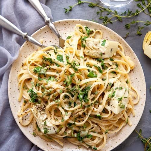 Spinach and Artichoke Buttered Noodles
