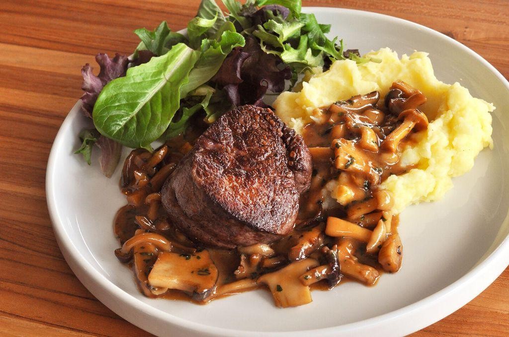 Steak Diane with Truffle Oil and Chives