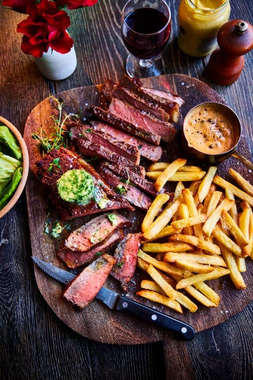 Steak Frites with Garlic Butter