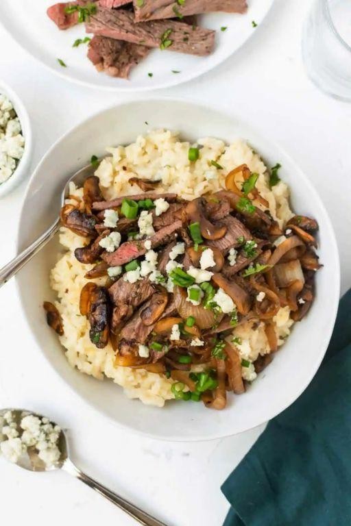 Steak and Mushroom Gorgonzola Risotto