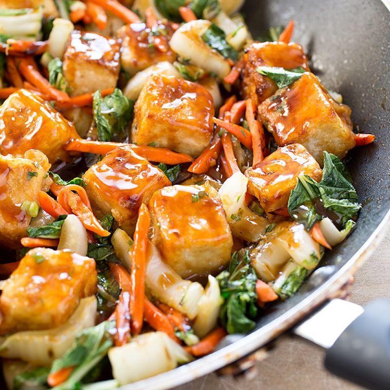 Stir-Fried Tofu with Bok Choy and Ginger