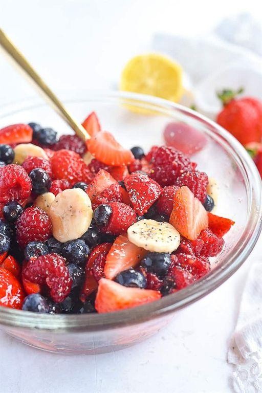 Strawberry Banana Salad with Honey Dressing