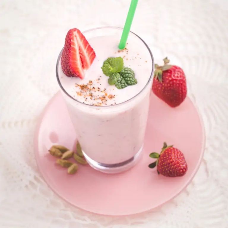 Strawberry Lassi with Mint