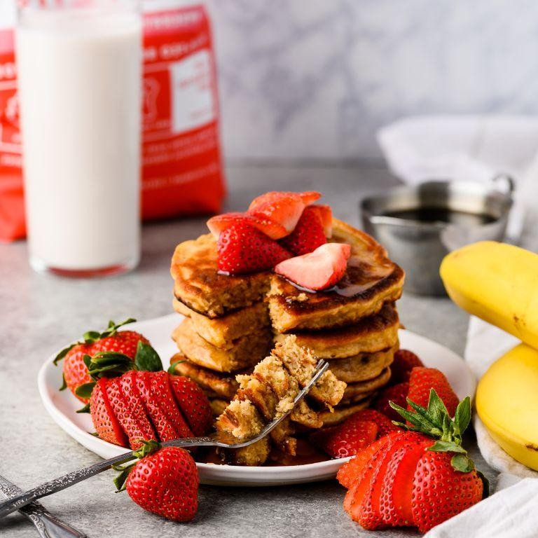 Strawberry Protein Pancakes