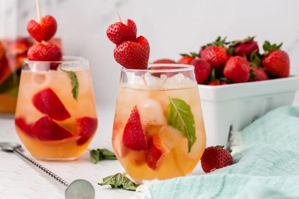Strawberry and Basil White Sangria